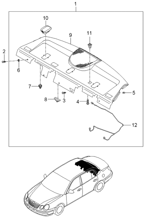 2006 Kia Amanti Grille Assembly-Woofer Diagram for 856503F050VA