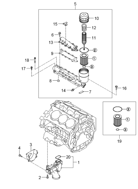 2006 Kia Amanti New Body Style (Produced Before OCT.2006) Front Case Diagram
