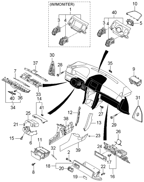 2006 Kia Amanti Cover-Shroud Side Diagram for 848533F000VA