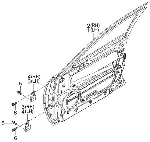 2006 Kia Amanti New Body Style (Produced Before OCT.2006) Panel-Front Door Diagram