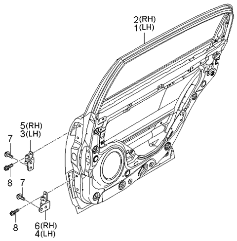 2006 Kia Amanti New Body Style (Produced Before OCT.2006) Panel-Rear Door Diagram