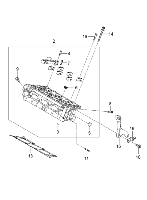 2006 Kia Amanti New Body Style (Produced Before OCT.2006) Cylinder Head Diagram 2