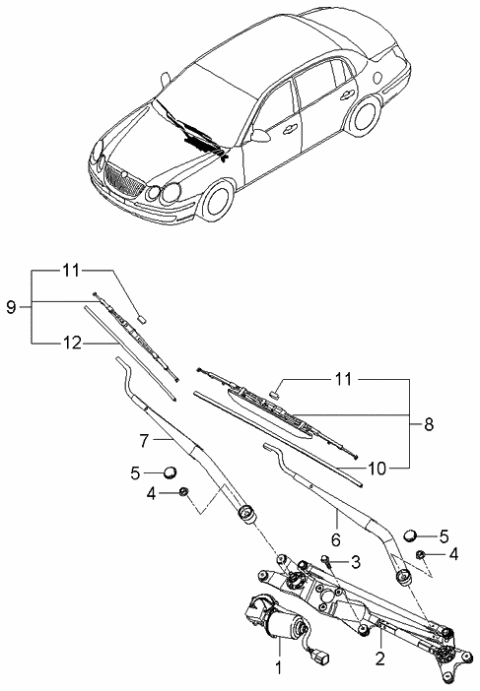 2006 Kia Amanti Windshield Wiper Diagram