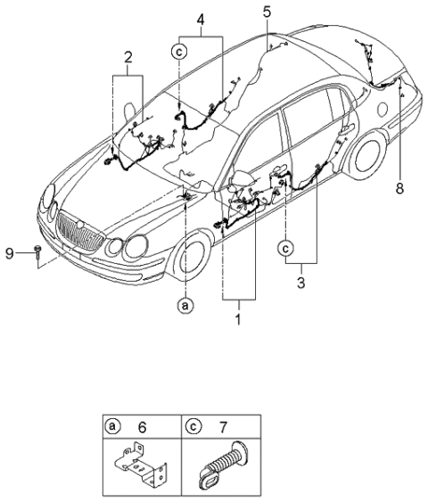 2006 Kia Amanti Wiring Assembly-Tail Gate Diagram for 916803F030