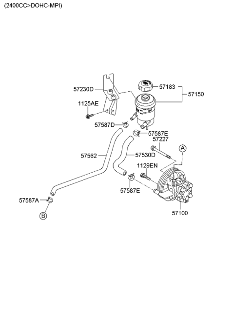 2011 Kia Sorento Power Steering Oil Pump Diagram 1