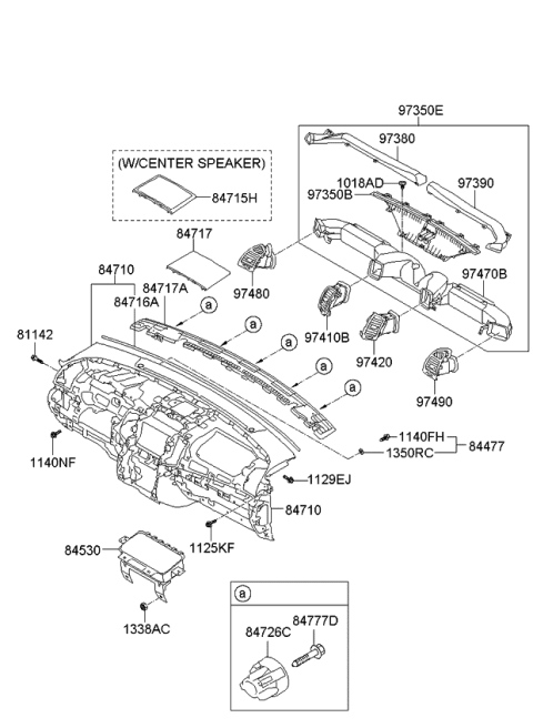 2011 Kia Sorento Crash Pad Diagram 1