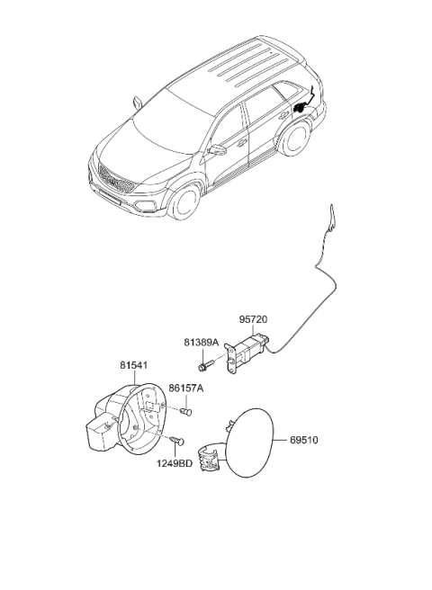 2010 Kia Sorento Fuel Filler Door Diagram