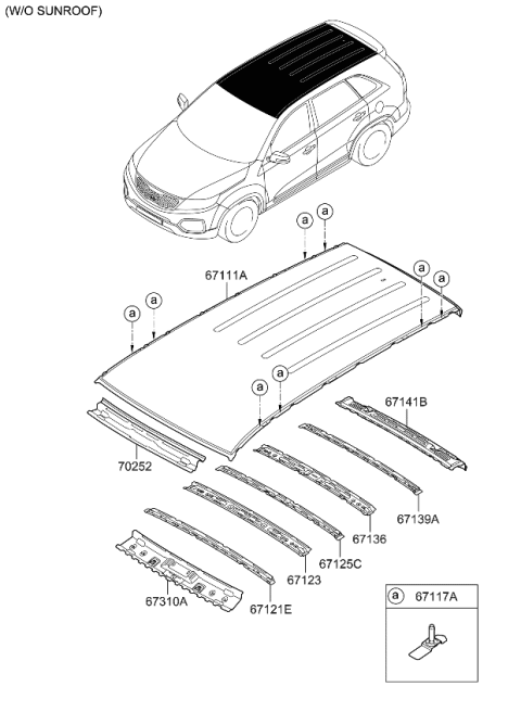 2010 Kia Sorento Roof Panel Diagram 1