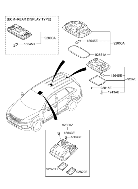 2011 Kia Sorento Lamp Assembly-Luggage Compartment Diagram for 926202P000J7