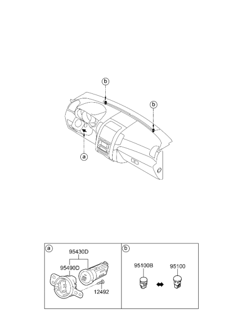 2011 Kia Sorento Button Start Swtich Assembly Diagram for 954302P400