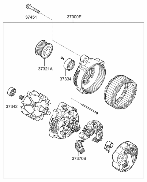 2010 Kia Sorento Bearing-Rear Diagram for 373422G100