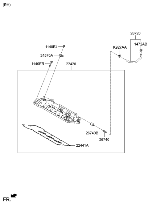 2010 Kia Sorento Rocker Cover Diagram 4