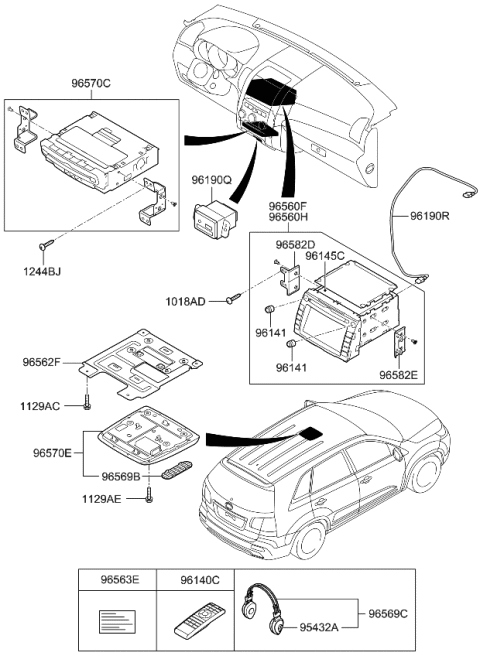 2009 Kia Sorento Cable Assembly-Usb Diagram for 961982P000