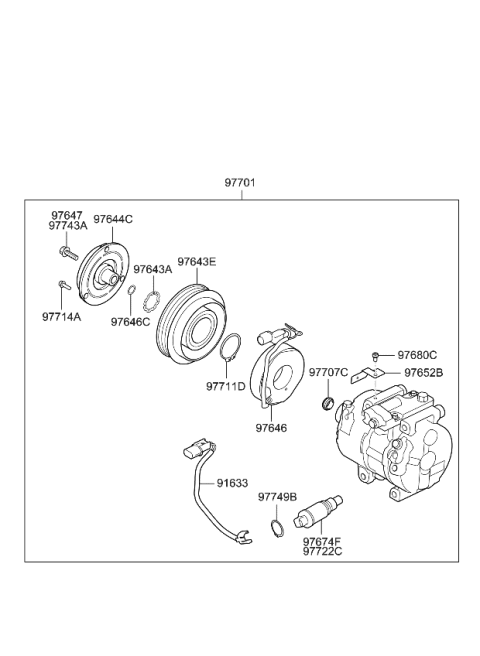 2011 Kia Sorento External Control Valve Diagram for 977222Y000