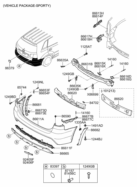 2010 Kia Sorento Rear Bumper Diagram 2