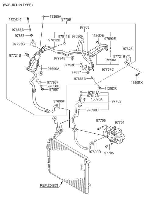 2011 Kia Sorento Cooler Line Suction Hose Diagram for 977631U200