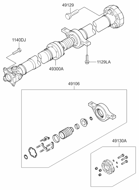 2009 Kia Sorento Propeller Shaft Diagram