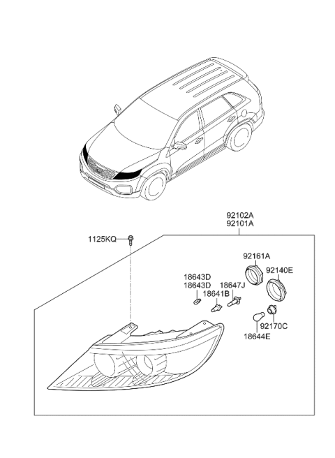 2011 Kia Sorento Head Lamp Diagram