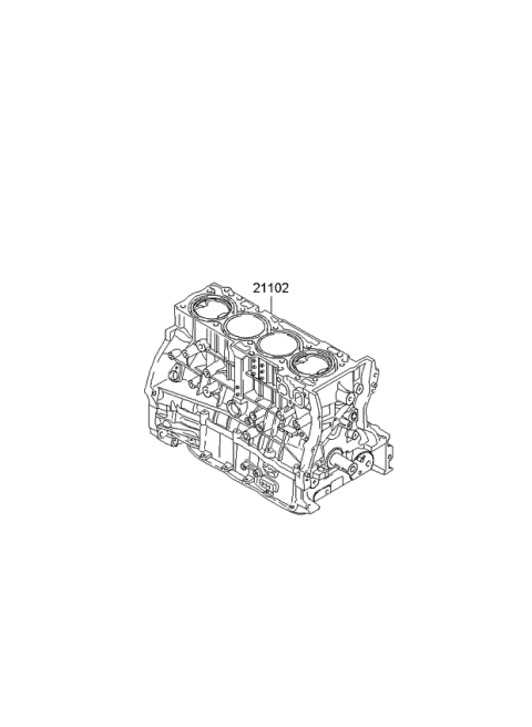 2009 Kia Sorento Engine Assembly-Short Diagram for 211022GK00A
