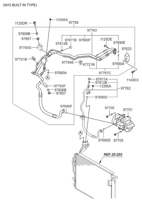 2010 Kia Sorento Air Condition System-Cooler Line, Front Diagram 3