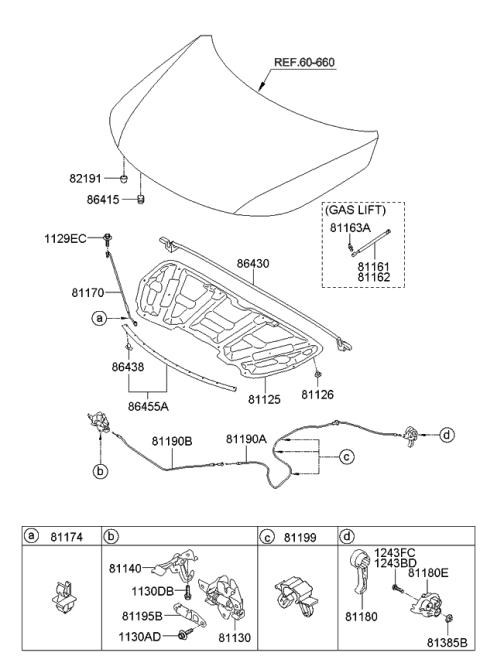 2010 Kia Sorento Weatherstrip-Hood Diagram for 864302P000