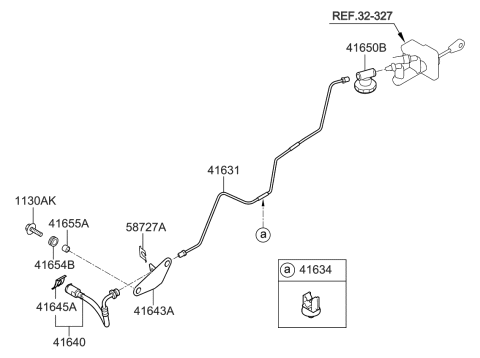 2010 Kia Sorento Clutch Hose Diagram for 416402P200