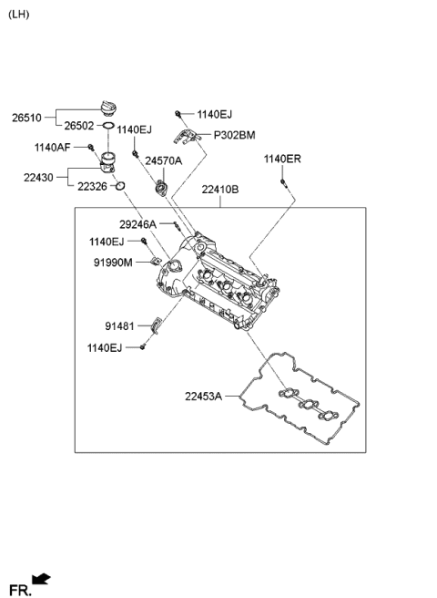 2011 Kia Sorento Rocker Cover - Diagram 2