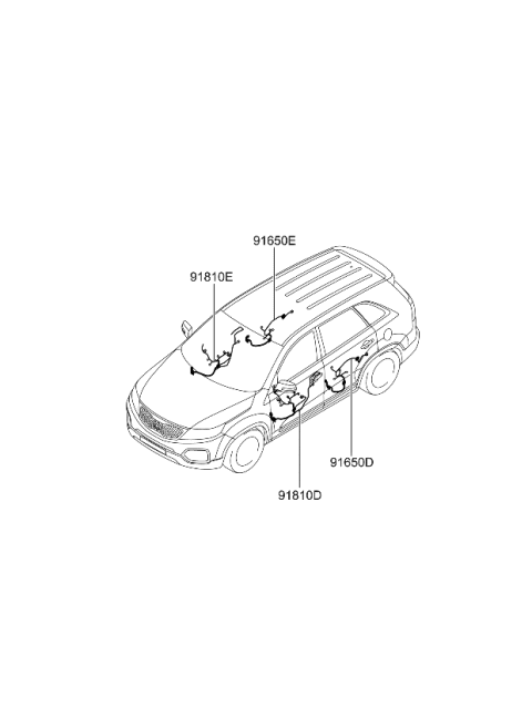 2011 Kia Sorento Wiring Assembly-Front Door(Pa Diagram for 916101U510