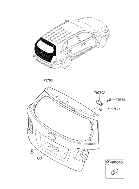 2010 Kia Sorento Tail Gate Diagram