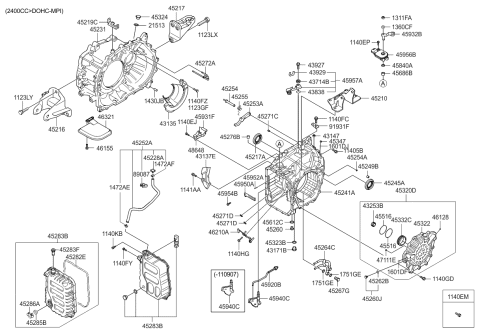 2010 Kia Sorento Bracket Assembly-TRANSAXLE Diagram for 452103B400