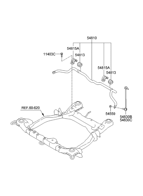 2010 Kia Sorento Link Assembly-Front Stabilizer Diagram for 548302B000