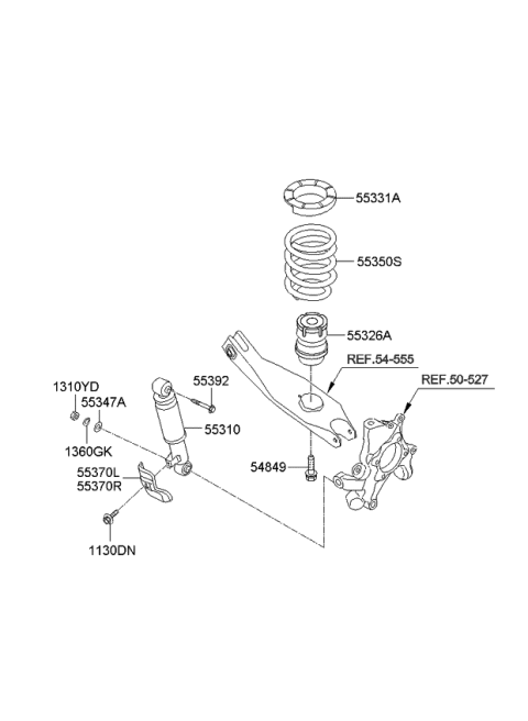 2011 Kia Sorento Rear Suspension-Spring Diagram for 553301U300