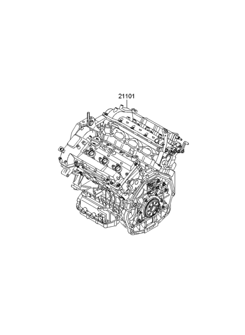 2011 Kia Sorento Engine Assembly-Sub Diagram for 211013CK01