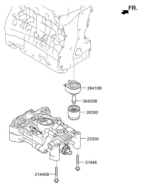 2010 Kia Sorento Front Case & Oil Filter Diagram 1