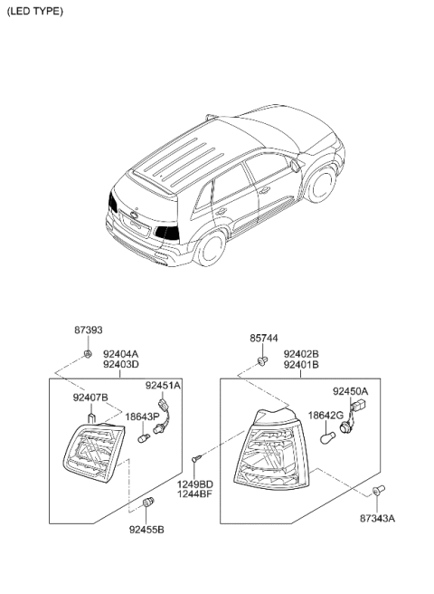 2010 Kia Sorento Rear Combination Lamp Diagram 2