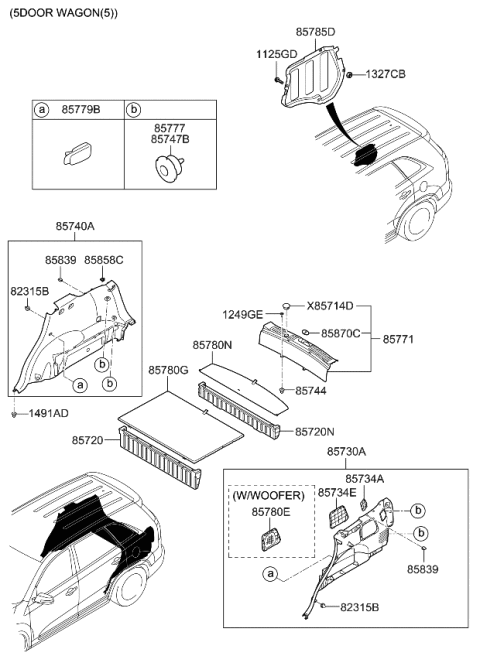 2009 Kia Sorento Board Assembly-Luggage Diagram for 857202P011VA