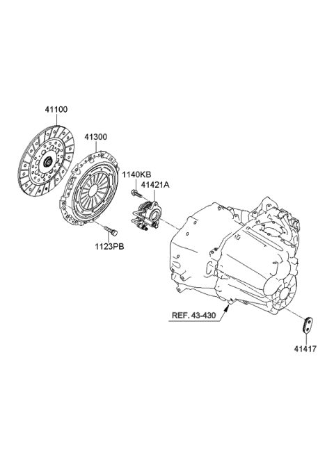 2010 Kia Sorento Clutch & Release Fork Diagram 1