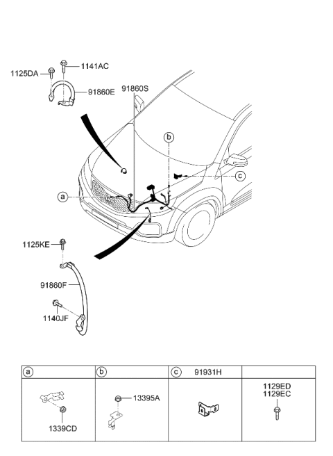 2011 Kia Sorento Battery Positive Wiring Harness Diagram for 918511U100