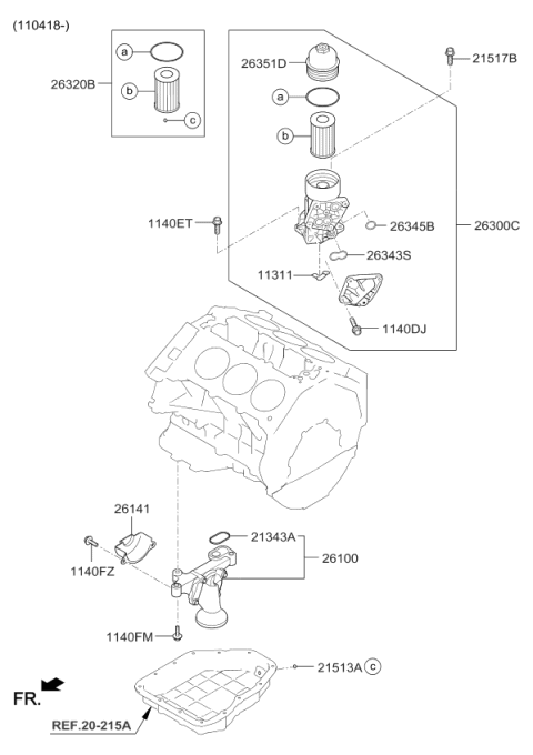 2011 Kia Sorento Front Case & Oil Filter - Diagram 3