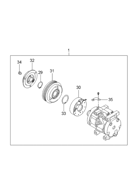 2006 Kia Sedona Air Condition System-Cooler Line, Front Diagram 2