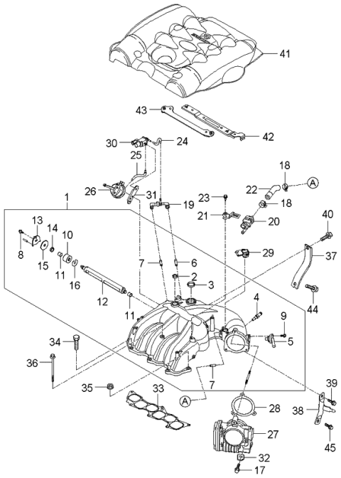 2006 Kia Sedona Mud Guard & Engine Cover Diagram 1