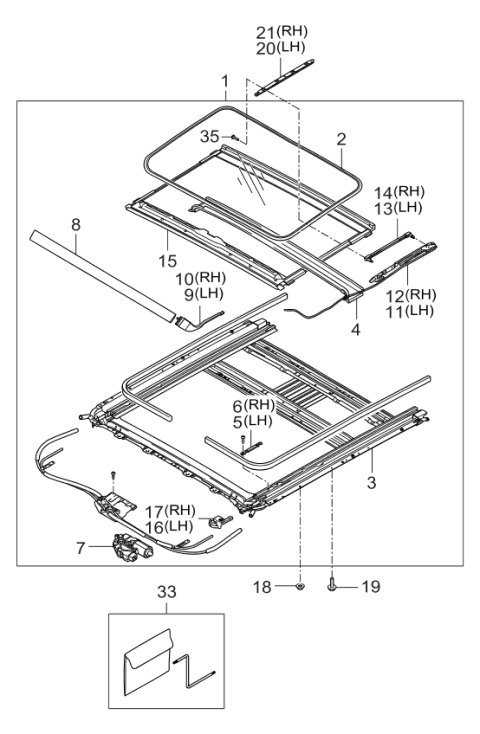 2006 Kia Sedona Sunroof Diagram 1