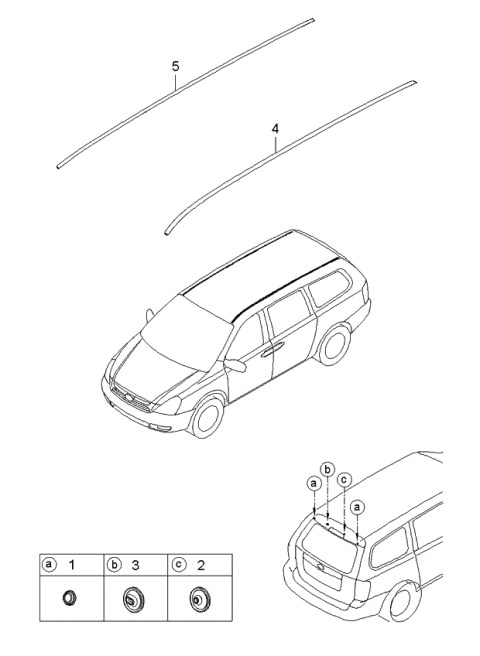 2006 Kia Sedona Spoiler-Rear & Roof Rack Diagram 1