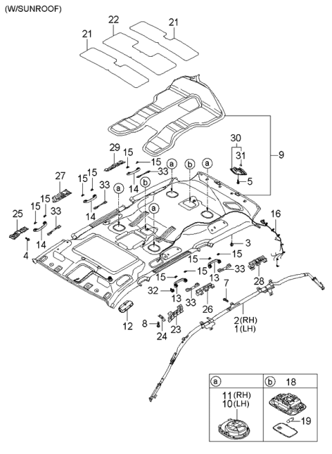 2006 Kia Sedona Headlining Diagram 2