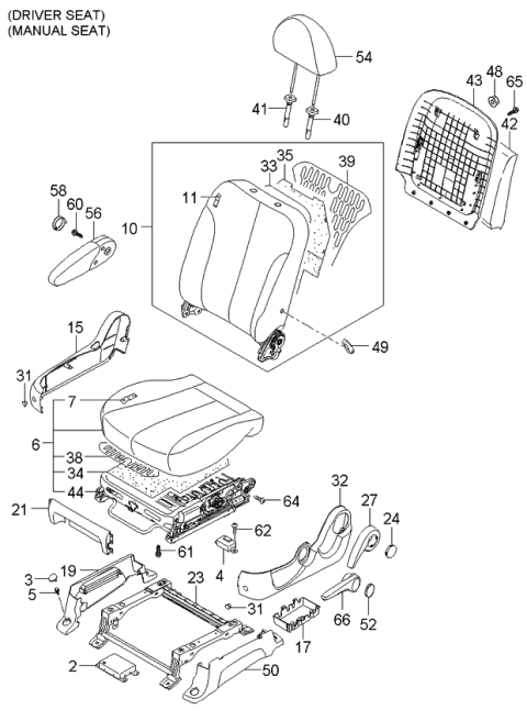 2006 Kia Sedona Cushion Assembly-Front Seat Diagram for 881004D281KS5