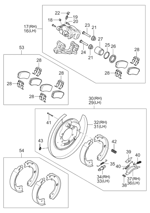 2006 Kia Sedona Pad Kit-Rear Disc Brake Diagram for 583024DU01