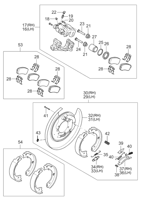 2006 Kia Sedona Rear Wheel Hub & Wheel Brake Diagram 2