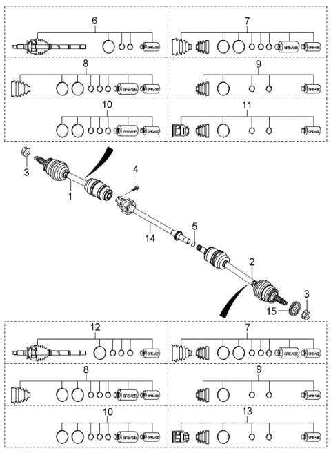 2006 Kia Sedona Joint Assembly-Cv RH Diagram for 495004D000