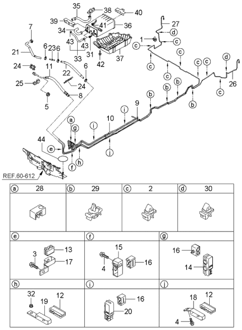 2006 Kia Sedona Hose-Vapor Diagram for 313434D500