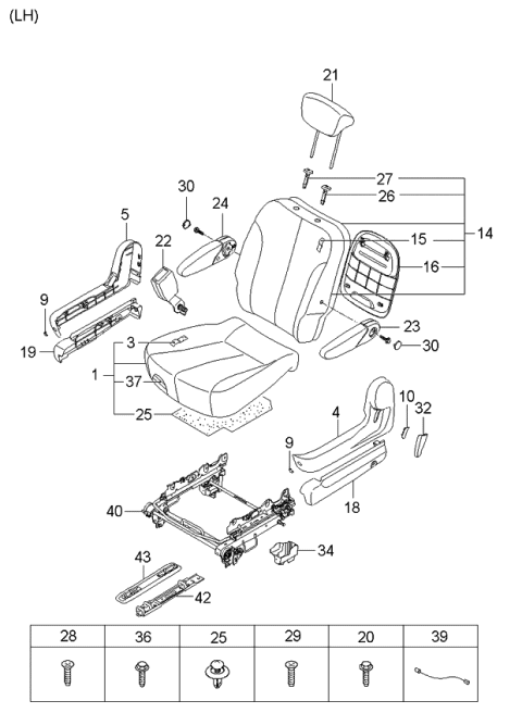 2006 Kia Sedona Rear Seat Diagram 3